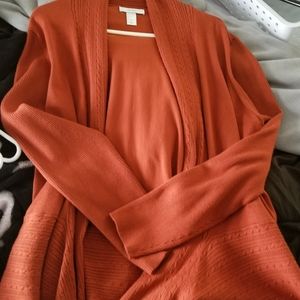 Burnt orange open cardigan
